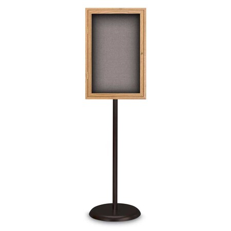 United Visual Products Corkboard, Triple Door, Radius Frame, 72x36", Bronze/Black UV7005-BRONZE-BLACK